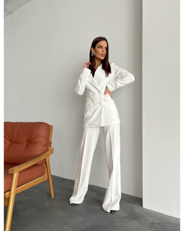 Белые деловые брюки палаццо купить с доставкой в Москве в интернет-магазинеCAPPONI COLLECTION